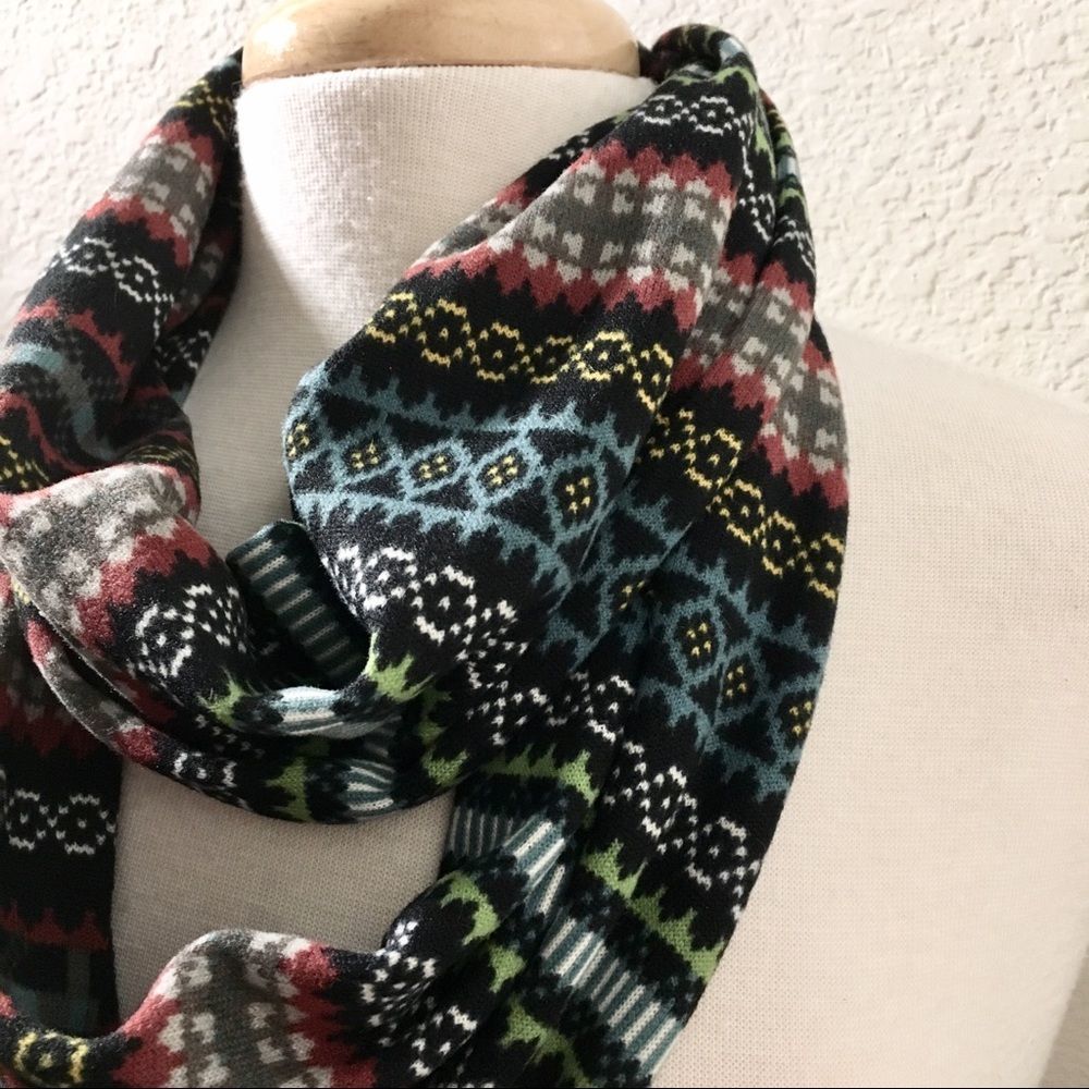 Nordic Stripe Polyester Jersey Infinity Scarf, NWT - Picture 3 of 7